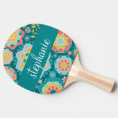 Individuelle Name der Sommerblumenmuster Tischtennis Schläger (Seitenansicht)