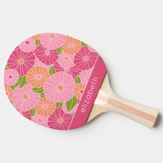 Individuelle Name der Sommerblumenmuster Tischtennis Schläger (Seitenansicht)