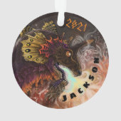 Individuelle Name des FeuerSpitter-Drachen Ornament (Rückseite)
