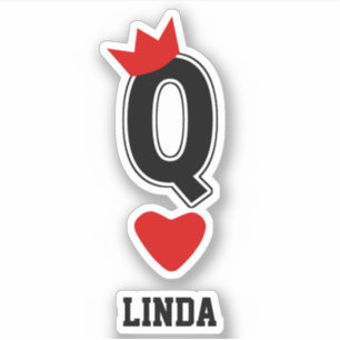 Individuelle Name des Funny Queen Letter Q Card Kr Aufkleber