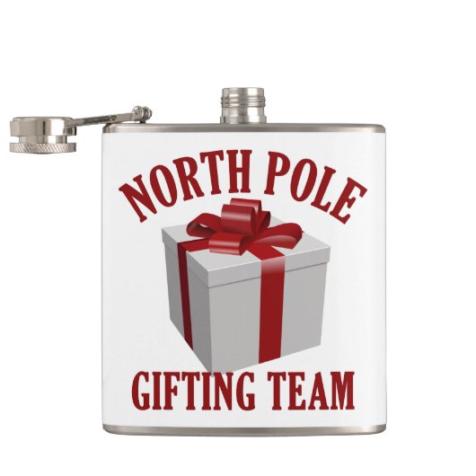Individuelle Name des North Pole Gifting Team Flachmann (Geöffnet)