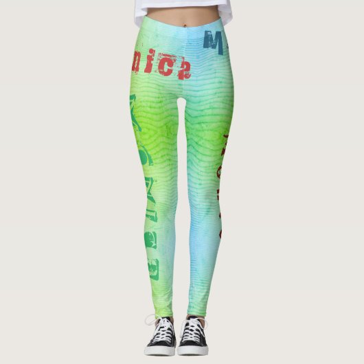 Individuelle Name Desert Sand Workout Leggings (Vorderseite)