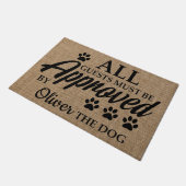 Individuelle Name Die Gäste müssen von Hundebüt zu Fußmatte (Schrägansicht)