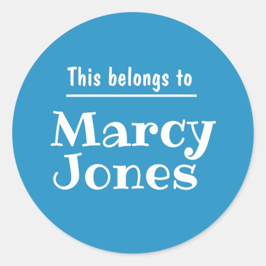 Individuelle Name Dies gehört zu Personalisierten Runder Aufkleber (Vorderseite)
