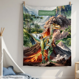 Individuelle Name Dinosaur Blanket für Kinder Gebu Fleecedecke