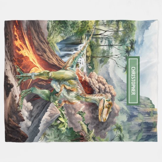 Individuelle Name Dinosaur Blanket für Kinder Gebu Fleecedecke (Vorderseite (Horizontal))