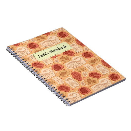 Individuelle Name Dinosaur Fossilien Notebook Notizblock (Rechte Seite)