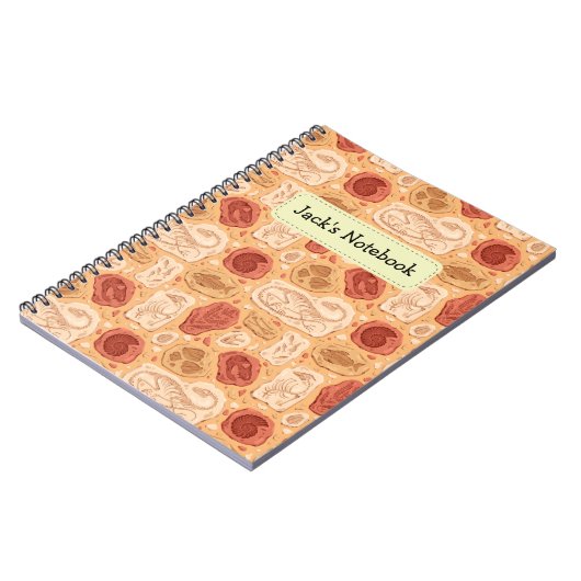 Individuelle Name Dinosaur Fossilien Notebook Notizblock (Linke Seite)