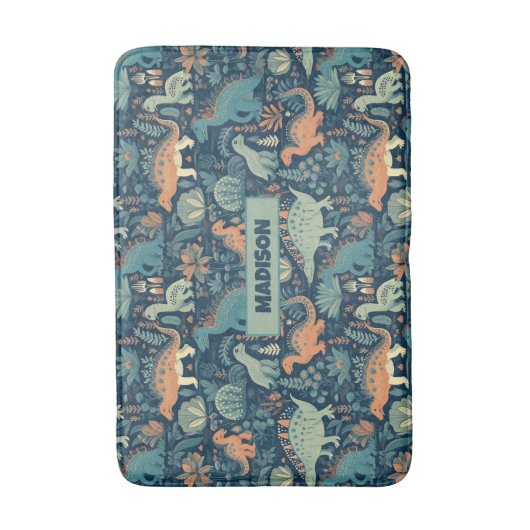 Individuelle Name Dinosaur Pattern Badematte (Vorderseite Vertikal)