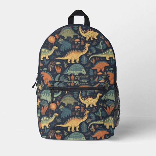 Individuelle Name Dinosaur Pattern Bedruckter Rucksack (Vorderseite)