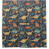 Individuelle Name Dinosaur Pattern Duschvorhang (Vorderseite)