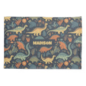 Individuelle Name Dinosaur Pattern Kissenbezug (Rückseite)