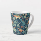 Individuelle Name Dinosaur Pattern Milchtasse (Rechte Ecke)