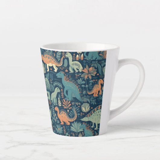 Individuelle Name Dinosaur Pattern Milchtasse (Rechts)