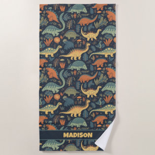 Individuelle Name Dinosaur Pattern Strandtuch