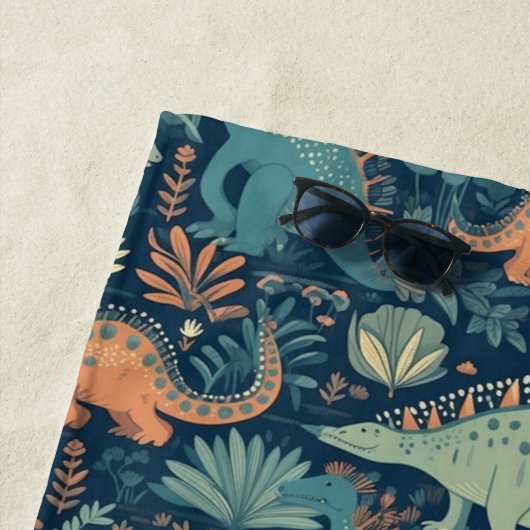 Individuelle Name Dinosaur Pattern Strandtuch (Beispiel)