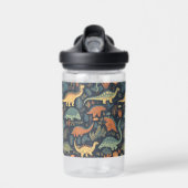 Individuelle Name Dinosaur Pattern Trinkflasche (Vorne)