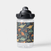Individuelle Name Dinosaur Pattern Trinkflasche (Rückseite)
