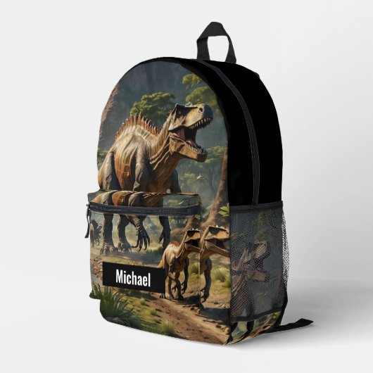 Individuelle Name Dinosaurier Boys Outdoor Rucksac Bedruckter Rucksack (Rückseitige Ecke Rechts)