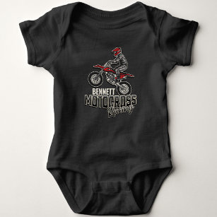 Individuelle Name Dirt Bike Rider Baby Strampler
