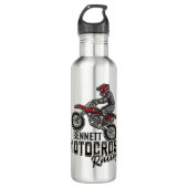 Individuelle Name Dirt Bike Rider Edelstahlflasche (Vorderseite)
