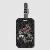 Individuelle Name Dirt Bike Rider Gepäckanhänger (Vorderseite Vertikal)