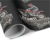 Individuelle Name Dirt Bike Rider Geschenkpapier (Rolleneckpunkt)