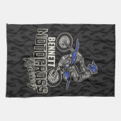 Individuelle Name Dirt Bike Rider Geschirrtuch (Horizontal)