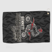 Individuelle Name Dirt Bike Rider Golfhandtuch (Horizontal)
