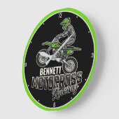 Individuelle Name Dirt Bike Rider Große Wanduhr (Winkel)