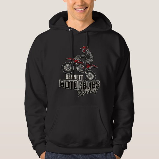 Individuelle Name Dirt Bike Rider Hoodie (Vorderseite)