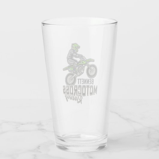Individuelle Name Dirt Bike Rider Motocross Racing Glas (Rückseite)