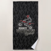 Individuelle Name Dirt Bike Rider Motocross Racing Strandtuch (Vorderseite)