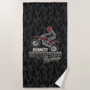 Individuelle Name Dirt Bike Rider Motocross Racing Strandtuch