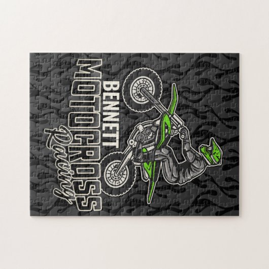 Individuelle Name Dirt Bike Rider Puzzle (Horizontal)