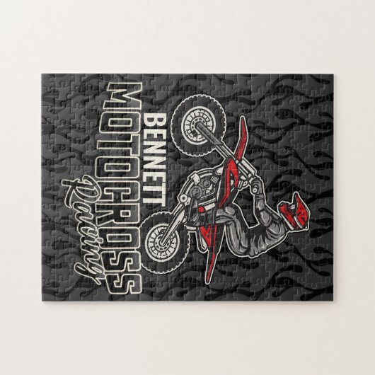 Individuelle Name Dirt Bike Rider Puzzle (Horizontal)