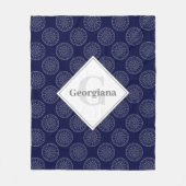 Individuelle Name Ditsy Winter Snow Angels Snowmen Fleecedecke (Vorderseite)