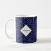 Individuelle Name Ditsy Winter Snow Angels Snowmen Kaffeetasse (Links)
