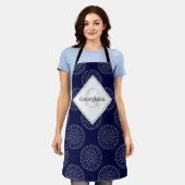 Individuelle Name Ditsy Winter Snow Angels Snowmen Schürze (Getragen)