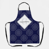 Individuelle Name Ditsy Winter Snow Angels Snowmen Schürze (Vorderseite)