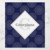 Individuelle Name Ditsy Winter Snow Angels Snowmen Weinetikett (Einzelnes Label)