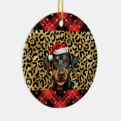 Individuelle Name Doberman Pinscher dog Weihnachts Keramik Ornament (Rechts)