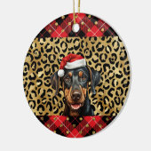 Individuelle Name Doberman Pinscher dog Weihnachts Keramik Ornament (Links)