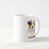 Individuelle Name Dog Watercolor-Style Kaffee-Tass Kaffeetasse (VorderseiteRechts)