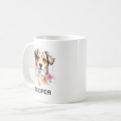 Individuelle Name Dog Watercolor-Style Kaffee-Tass Kaffeetasse (Vorderseite Links)