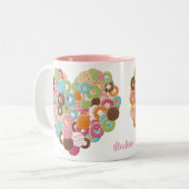 Individuelle Name Donut Lover Tasse (Vorderseite Links)