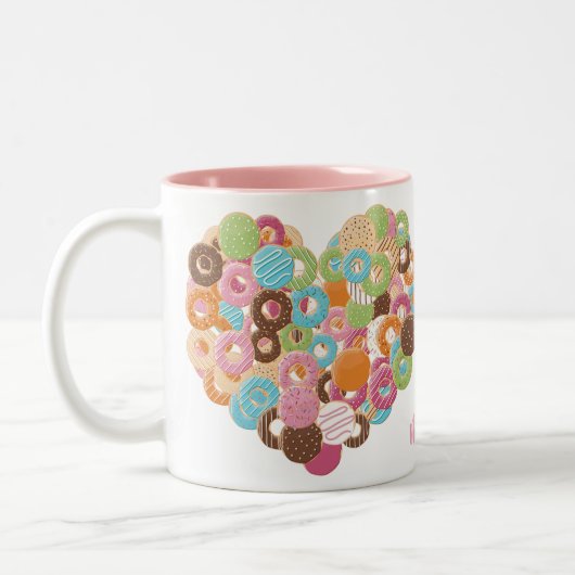 Individuelle Name Donut Lover Tasse (Links)