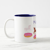 Individuelle Name Donuts Einhorn Kunst Zweifarbige Tasse (Links)