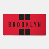 Individuelle Name Doppelstreifen Racing Fan Race C Schreibtischunterlage (Vorderseite)