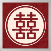 Individuelle Name Double Happiness Chinese Wedding Poster (Vorne)